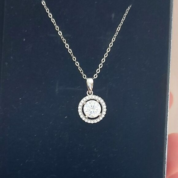 1 Carat Moissanite Sterling Silver Necklace - Picture 3 of 11